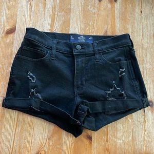 Women’s Hollister Black Denim Cuffed Shorts
